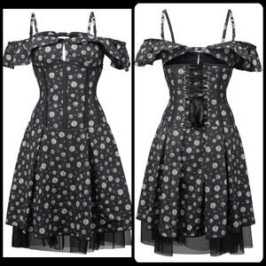 Corset Story Bardot Americana Daisy Print Corset Dress, sz 36"